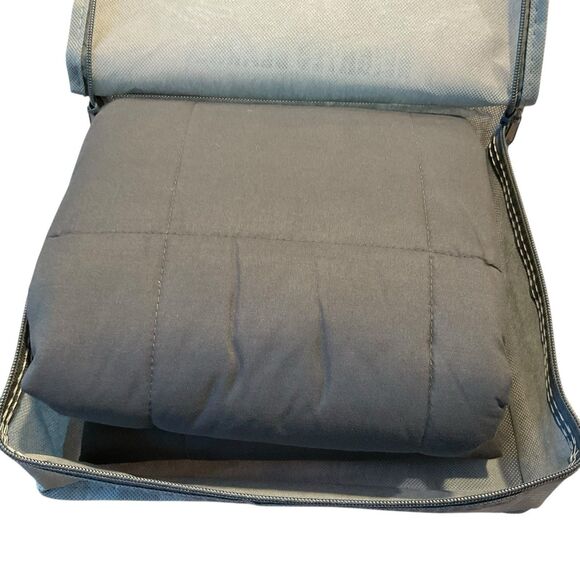 The Big Hug Weighted Blanket In Dark Gray Throw Size 36” X 48” 3 Pounds New - Picture 3 of 4